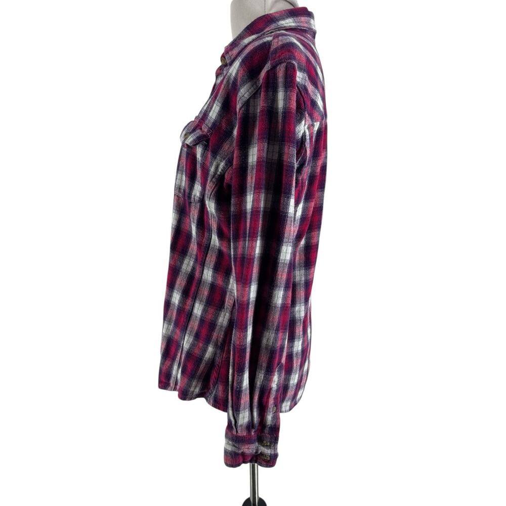 Carhartt Women's Pink Plaid Long Sleeve Button-Up Flannel Shirt Size Medium - Picture 3 of 6